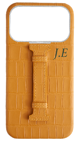 Customized Matte Mustard Embossed Crocodile Case