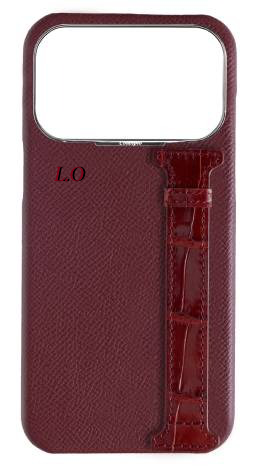 Customized Burgundy Exotic Crocodile Side Strap Case