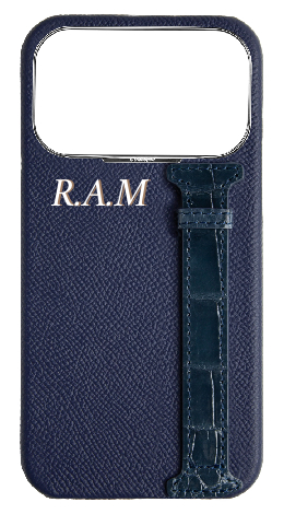 Customized Navy Exotic Crocodile Side Strap Case