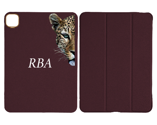 Customized Maroon Epsom iPad Case