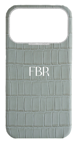 Customized Matte Grey Strapless Embossed Crocodile Case