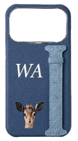 Customized River Blue / Aqua Exotic Ostrich Side Strap Case