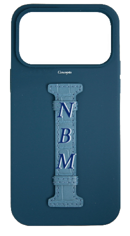 Customized Navy Silicon Middle Strap Case