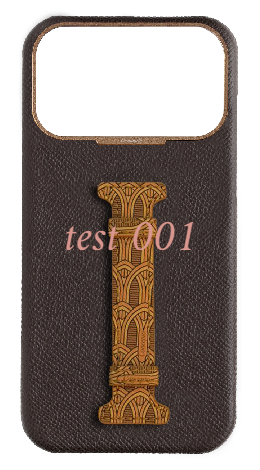 Customized Brown Monogram Middle Strap Case
