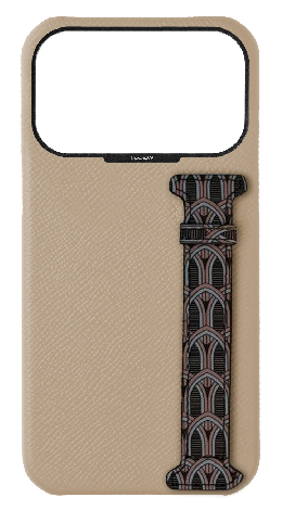 Customized Cream Monogram Side Strap Case