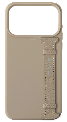 Customized Cream Silicon Side Strap Case