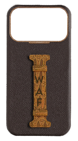 Customized Brown Monogram Middle Strap Case
