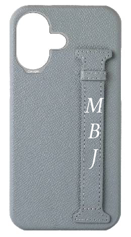 Customized Light Blue Grey Epsom Side Strap Case