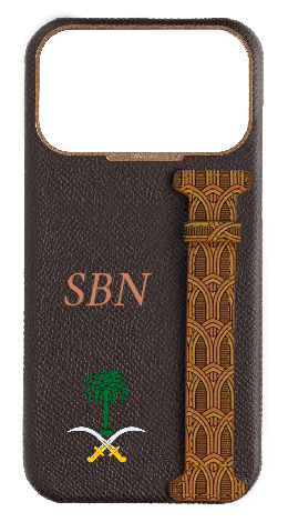 Customized Brown Monogram Side Strap Case