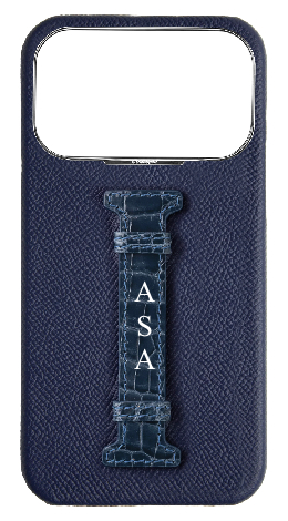 Customized Navy Exotic Crocodile Middle Strap Case