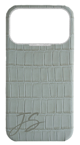 Customized Matte Grey Strapless Embossed Crocodile Case