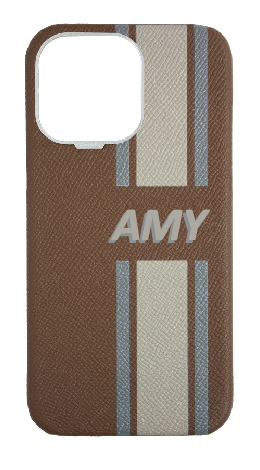 Customized Striped Taupe Strapless Case