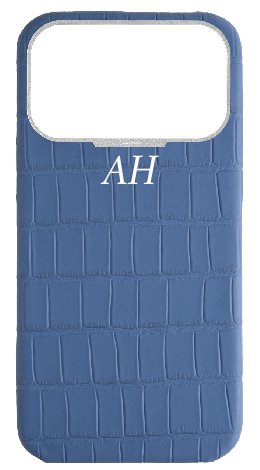 Customized Matte Navy Strapless Embossed Crocodile Case
