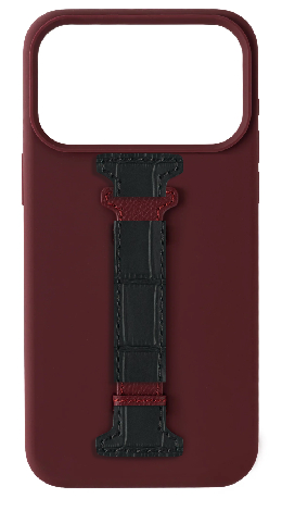 Customized Maroon Silicon Middle Strap Case