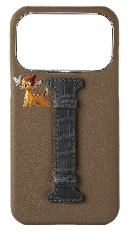 Customized Brown / Ash Grey Exotic Crocodile Middle Strap Case