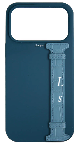 Customized Blue Silicon Side Strap Case