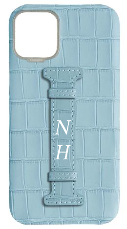 Customized Matte Light Blue Embossed Crocodile Case