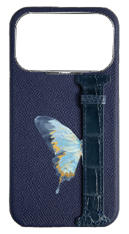 Customized Navy Exotic Crocodile Side Strap Case
