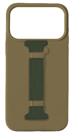 Customized Taupe Silicon Middle Strap Case