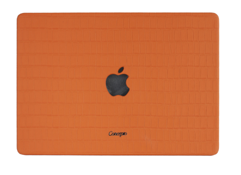 Customized Orange Embossed Crocodile Macbook Case