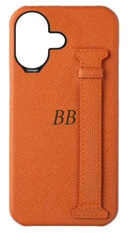 Customized Orange Epsom Side Strap Case