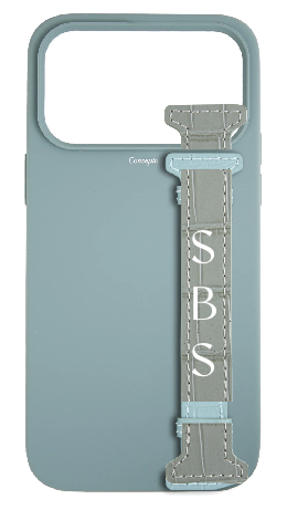 Customized Light Blue Silicon Side Strap Case