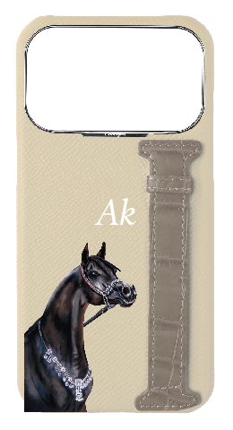 Customized Stone / Grey Exotic Crocodile Side Strap Case