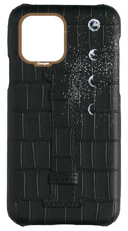 Customized Matte Black Embossed Crocodile Case