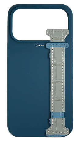 Customized Blue Silicon Side Strap Case