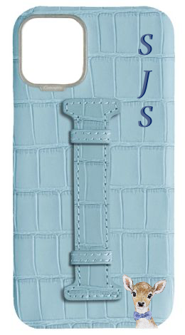 Customized Matte Light Blue Embossed Crocodile Case