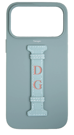 Customized Light Blue Silicon Middle Strap Case