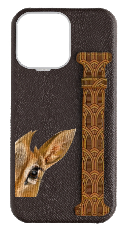 Customized Brown Monogram Side Strap Case