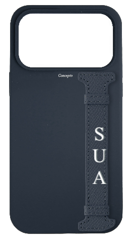 Customized Dark Navy Silicon Side Strap Case