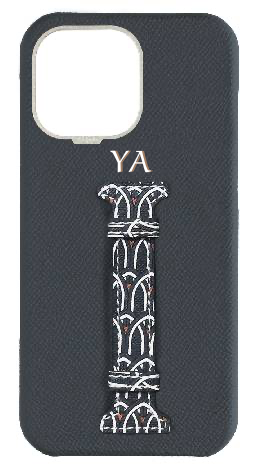 Customized Grey Monogram Middle Strap Case