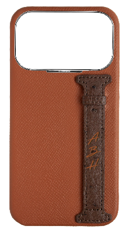 Customized Tan / Brown Exotic Ostrich Side Strap Case