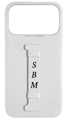 Customized White Epsom Middle Strap Case