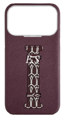 Customized Maroon Monogram Middle Strap Case