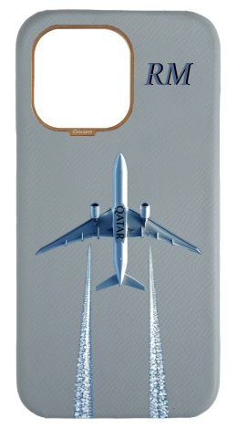 Customized Light Blue Grey Strapless Case 
                 Qatar Airways Flyover