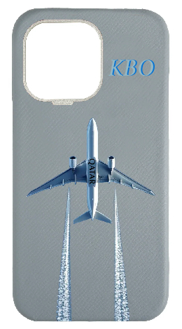 Customized Light Blue Grey Strapless Case 
                 Qatar Airways Flyover