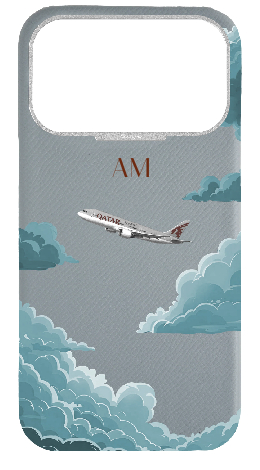 Customized Light Blue Grey Strapless Case 
                 Qatar Airways