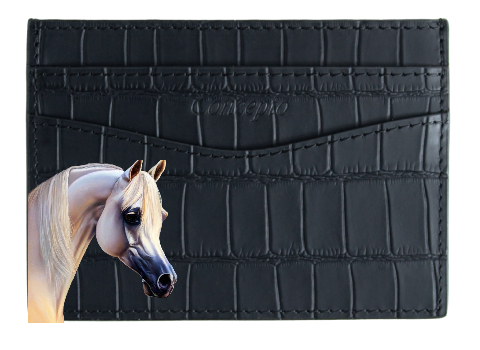Customized Embossed Black Crocodile Cardholder