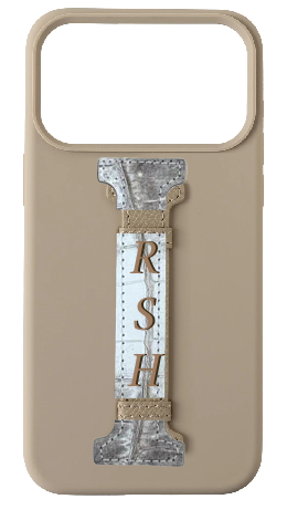 Customized Cream Silicon Middle Strap Case