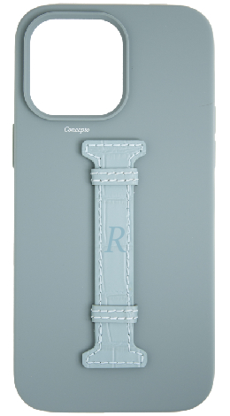 Customized Light Blue Silicon Middle Strap Case