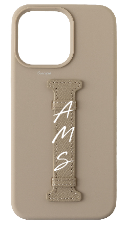 Customized Cream Silicon Middle Strap Case