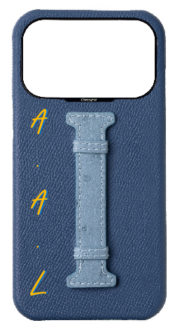 Customized River Blue / Aqua Exotic Ostrich Middle Strap Case