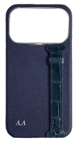 Customized Navy Exotic Crocodile Side Strap Case