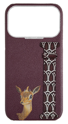 Customized Maroon Monogram Side Strap Case