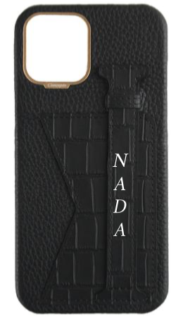 Customized Matte Black Embossed Duo Crocodile Case