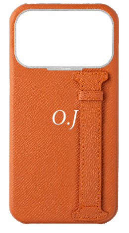 Customized Orange Epsom Side Strap Case