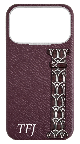Customized Maroon Monogram Side Strap Case